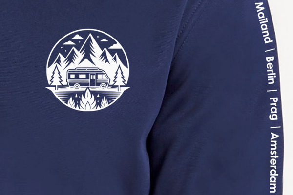 Hoodie Camper-Tour auf den Ärmel