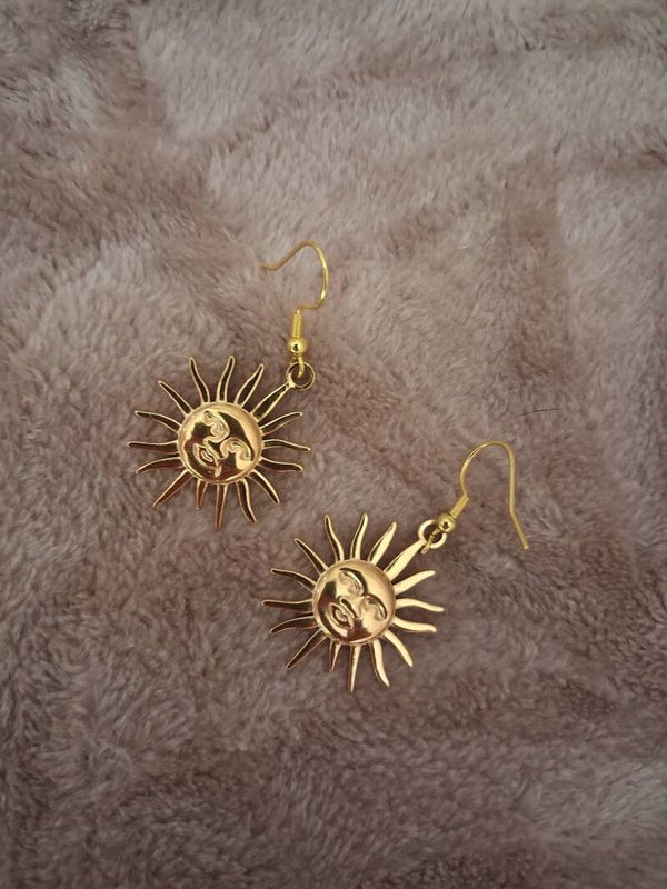 Boucles d'oreilles pendantes soleil