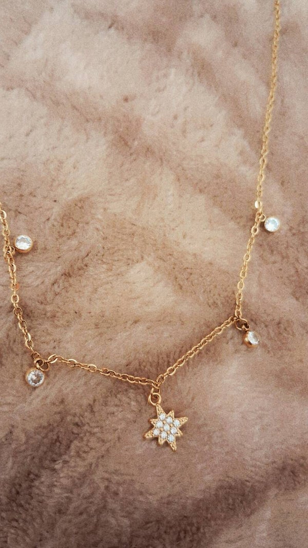 Collier étoile et strass Leny