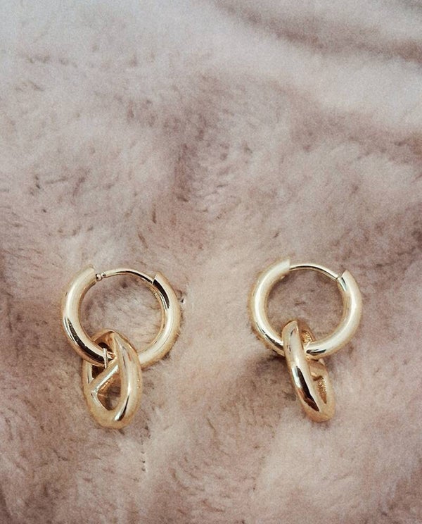 Boucles d'oreilles pendantes maille Marine