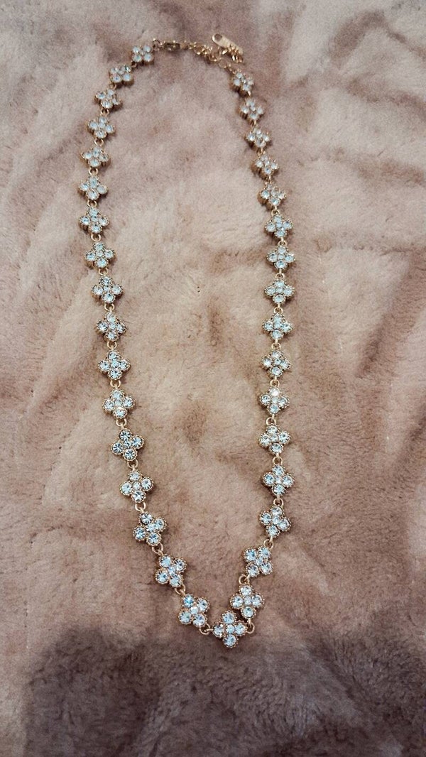 Collier trèfles et strass Jasmine