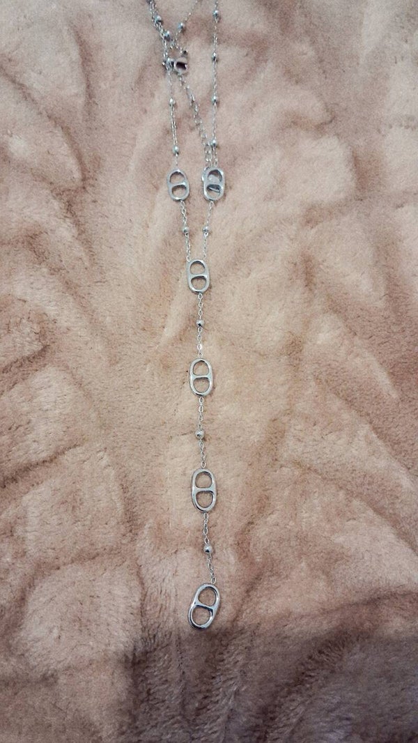 Collier Noémie en y Maille Marine