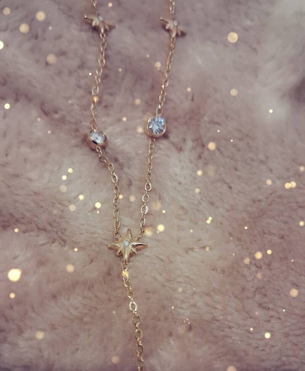 Collier en y étoiles et strass Alma