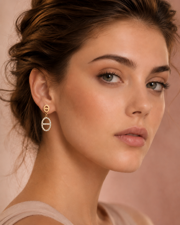 Boucles d’oreilles pendantes maille marine