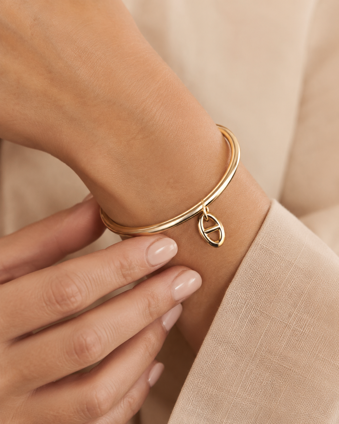 Bracelet jonc maille marine