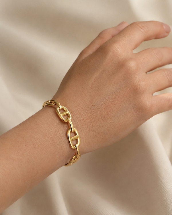 Bracelet jonc maille marine