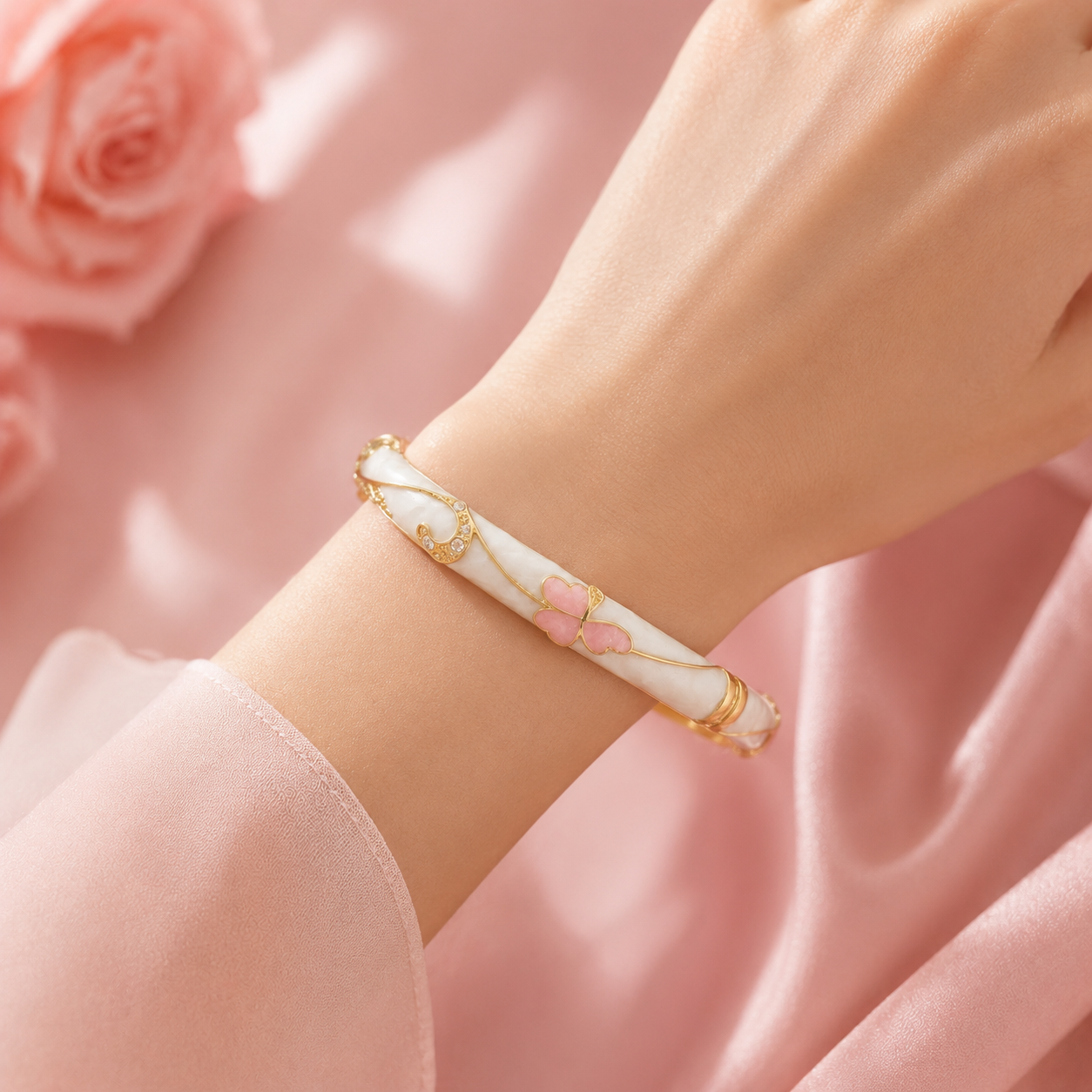 Bracelet  trèfle Rosé