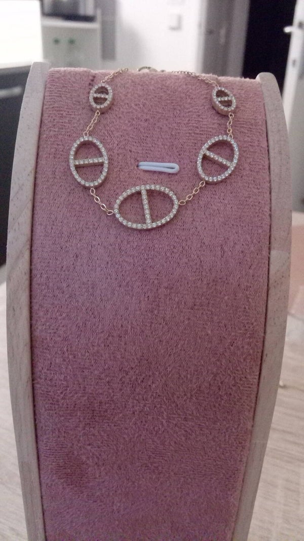 Bracelet maille Marine avec zircons