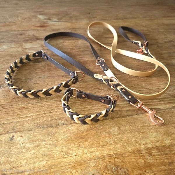 Biothane Halsband geflochten