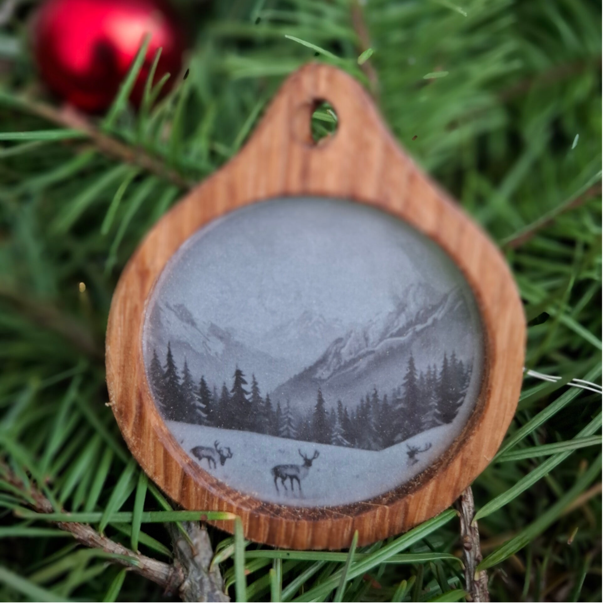 Décoration de Noël - Rennes en forêt