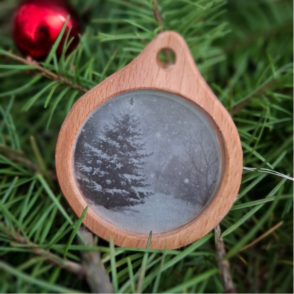 Décoration de Noël - Sapin sous la neige