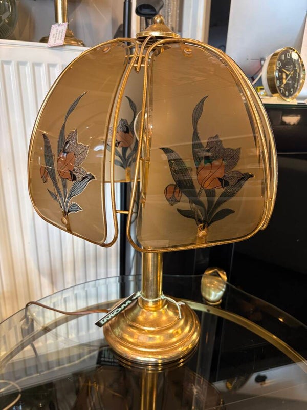 VINTAGE HOLLYWOOD REGENCY TAFELLAMP BLOEM
