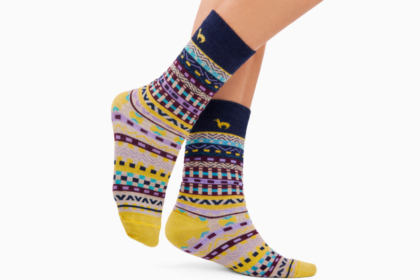 Premium Alpaka Socken DILAYA aus Baby-Alpaka-Baumwoll-Mix