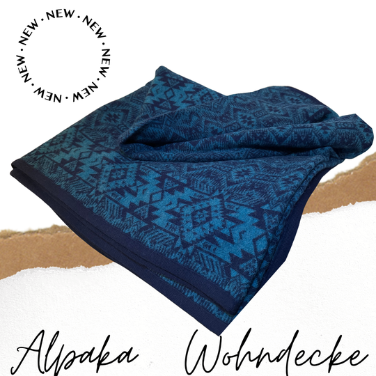 Baby Alpaka Decke Jacquard – 100% Baby Alpaka Wohndecke (200x145 cm)