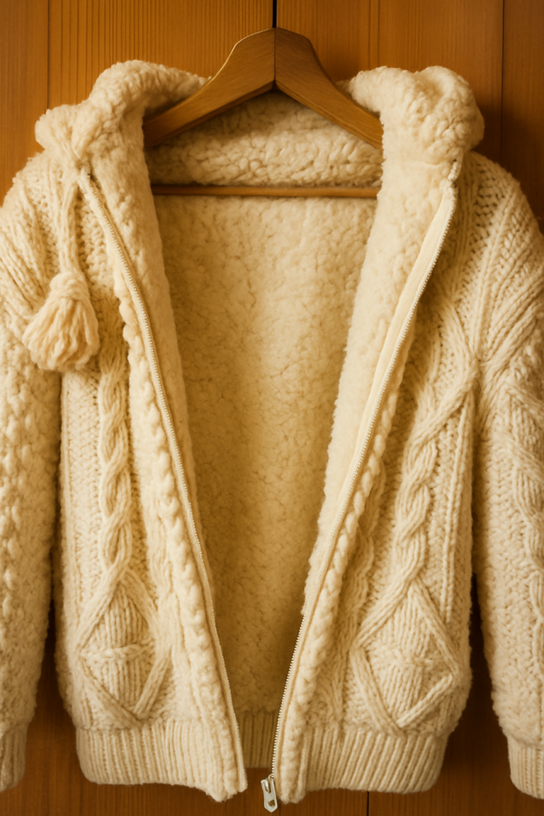 Alpaka-Strickjacke – Handgemacht & Kuschelig