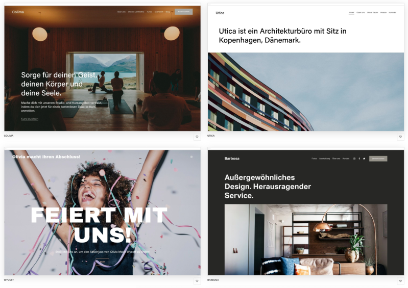 Squarespace Designvorlagen