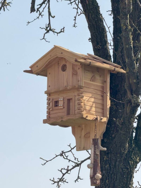 Nistkasten aus Lärche für Buntspecht, Grünspecht & Schwarzspecht