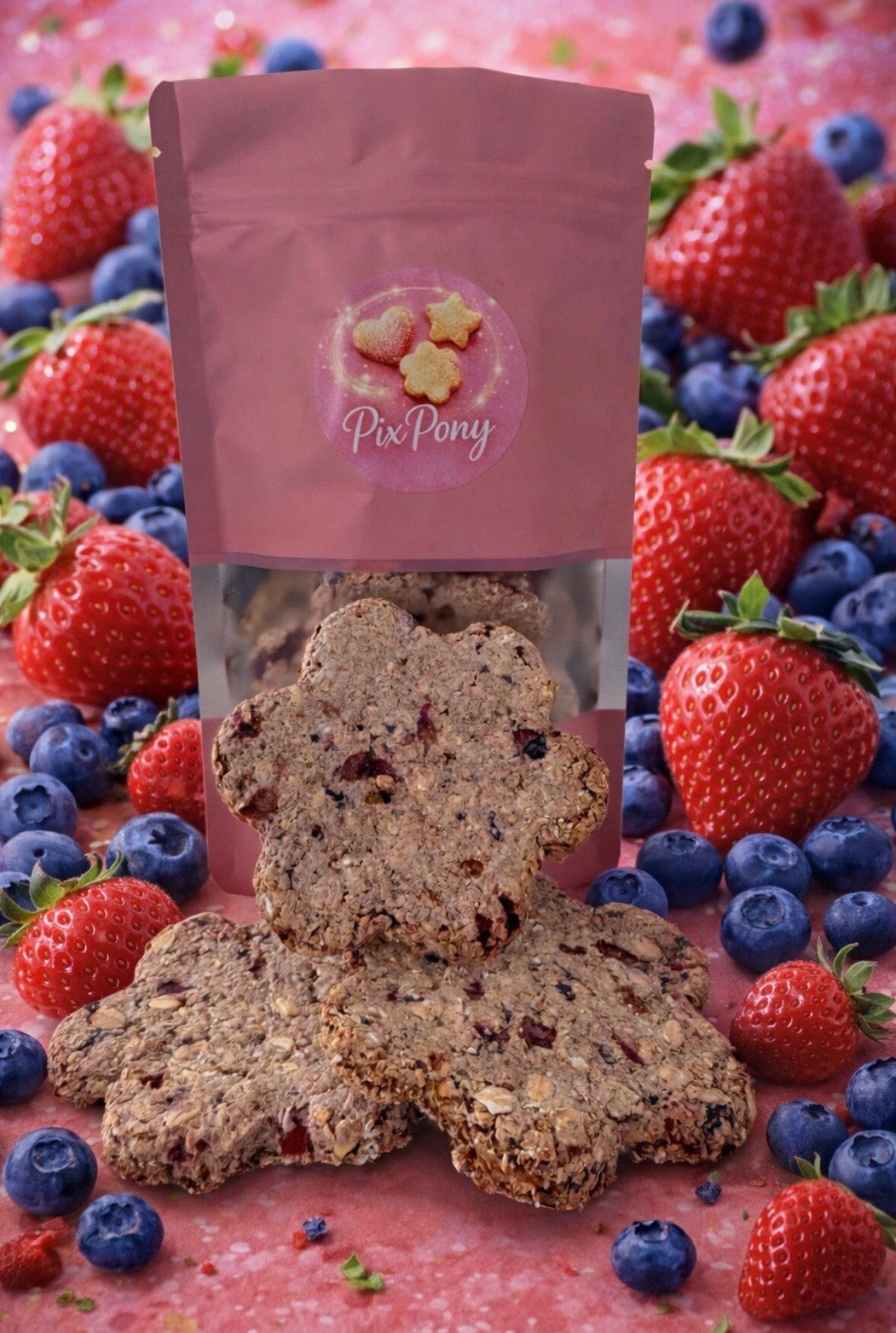 Trio de fleurs géantes fraise myrtilles 80 grammes
