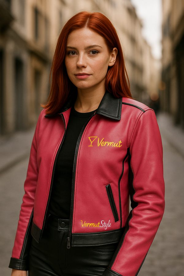 chaqueta formal de cuero vermut