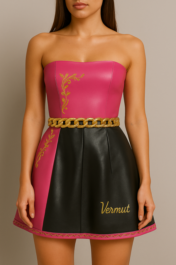 vestido corto cinturón cuerda