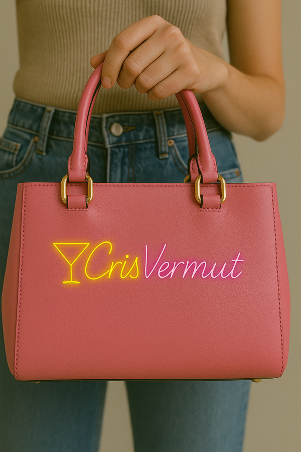 Bolso de cuero rosa