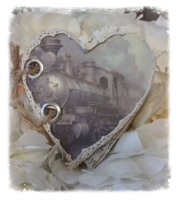Livre cœur Shabby chic