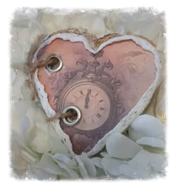 Livre cœur Shabby chic