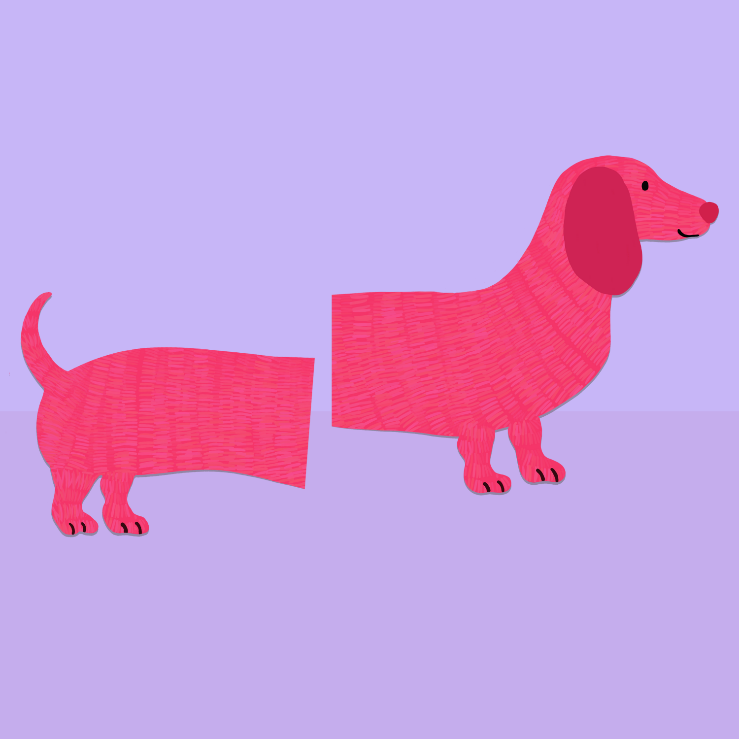 Muursticker: teckel groot