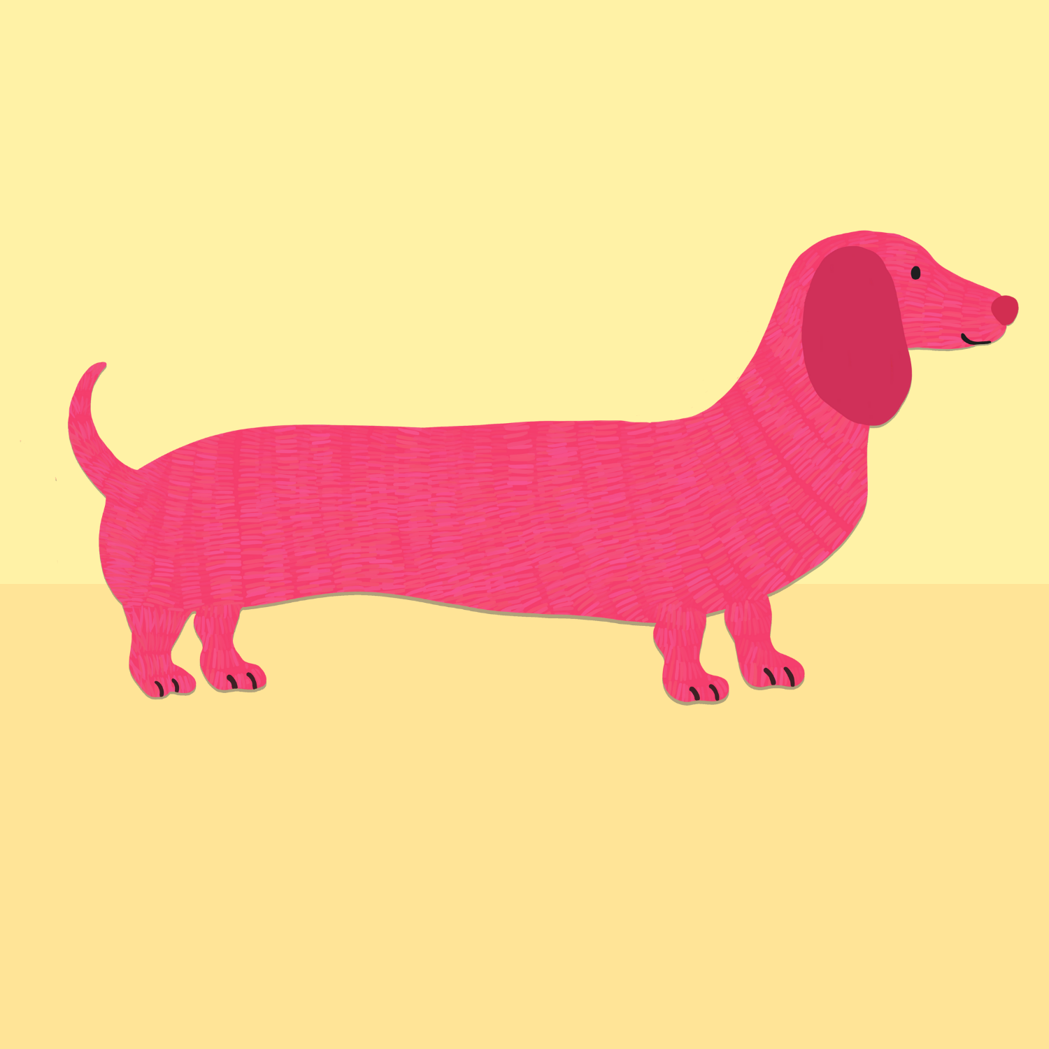 Muursticker: teckel klein