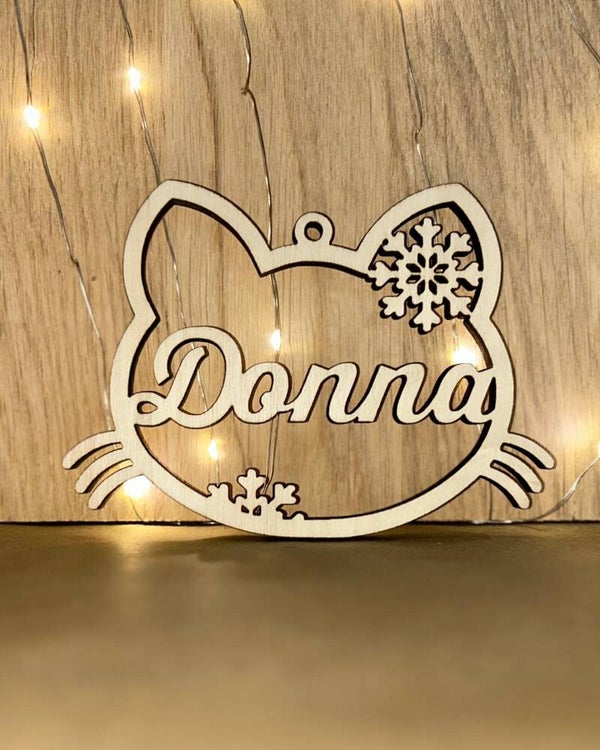 kerstbal kitten met naam