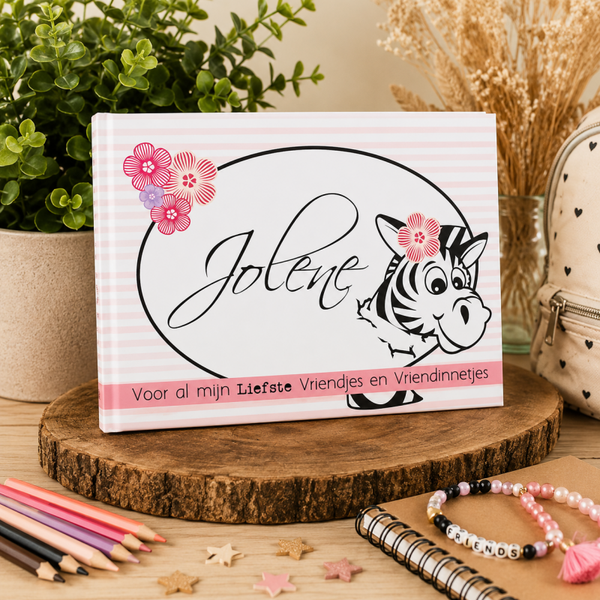 Vriendenboekje met naam || zebra