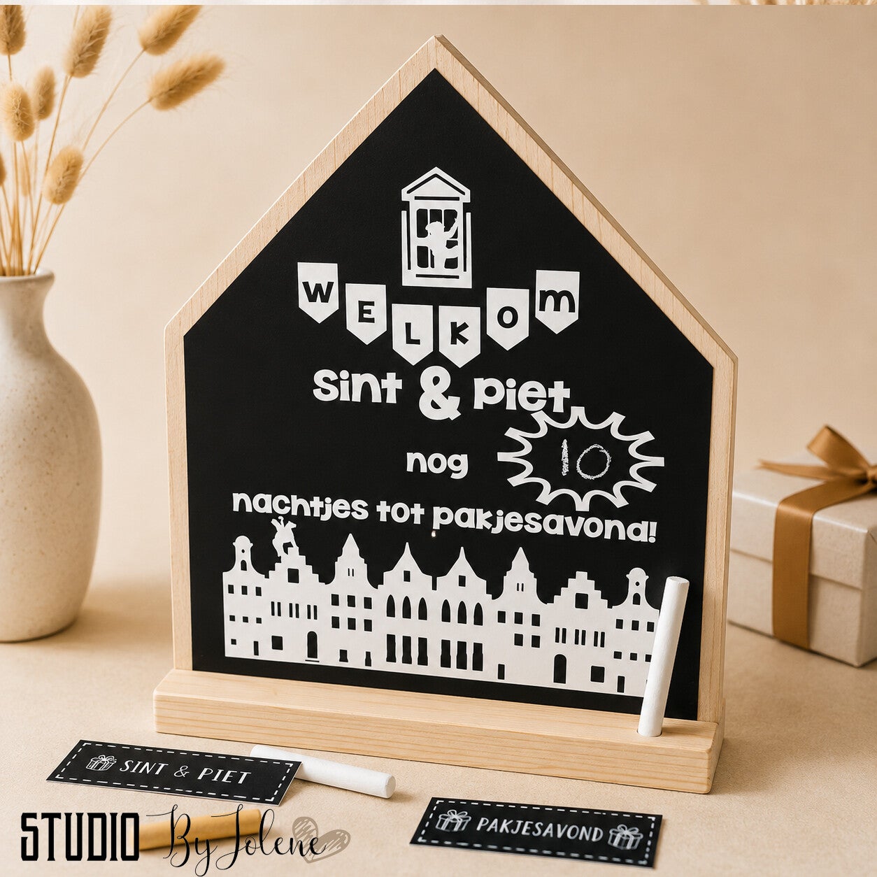 Aftelkrijtbord sinterklaas op standaard