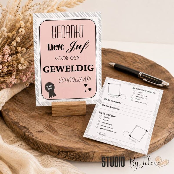 Invulkaart || lieve juf bedankt