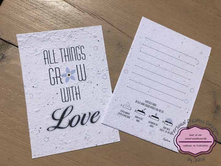 Groei & bloei kaart || All the things grow with love