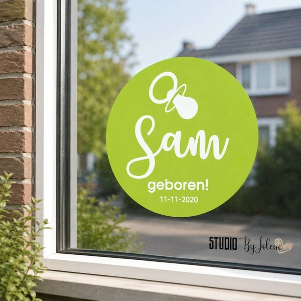 Geboorte raamstickers speen