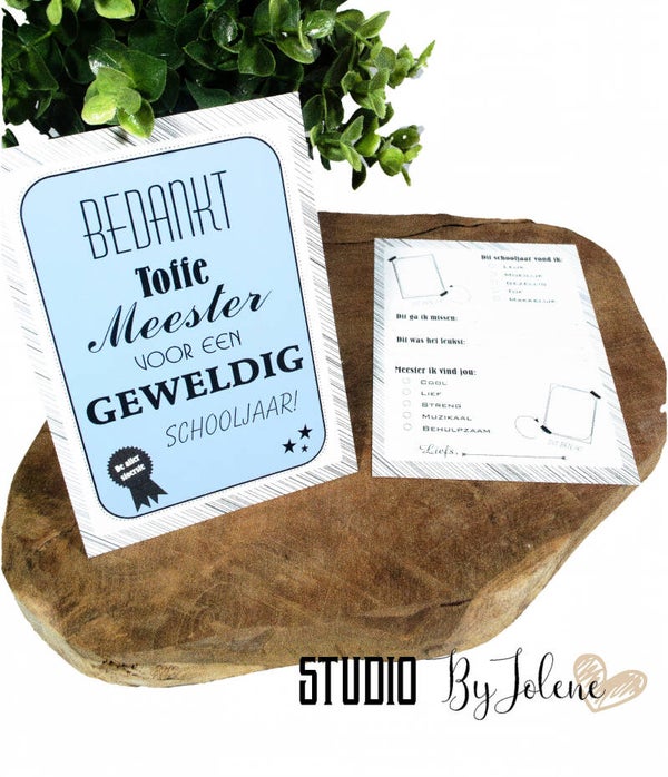 Invulkaart Toffe meester || 30 stuks