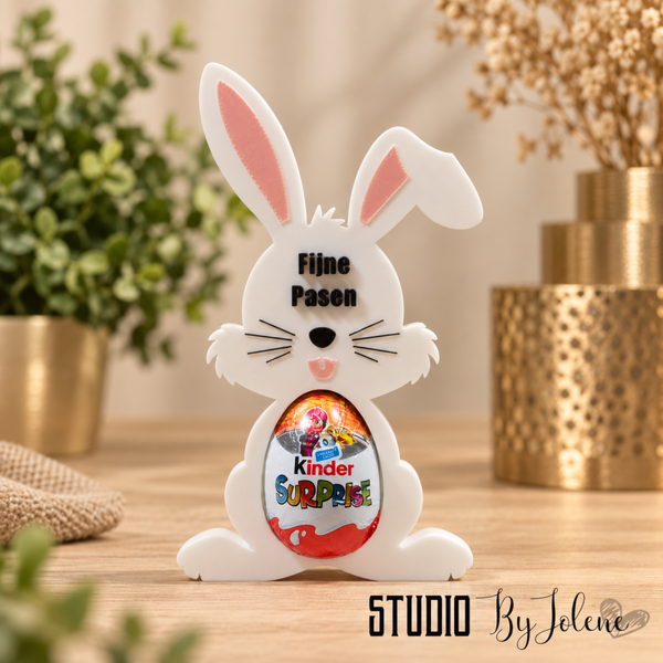 3D-geprinte paashaas voor Kinder Surprise – leuk paascadeau