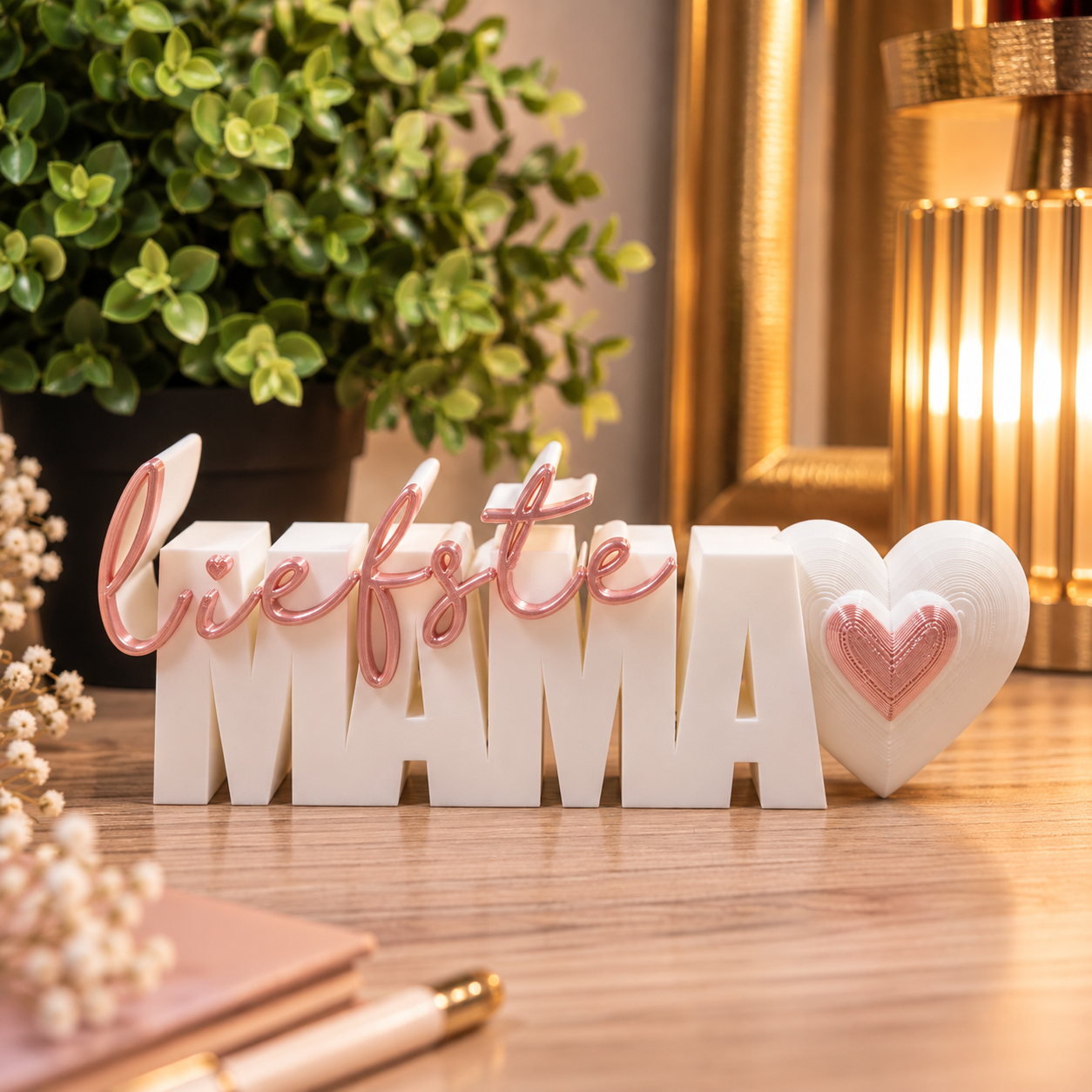 3D-geprinte “Liefste Mama” decoratie