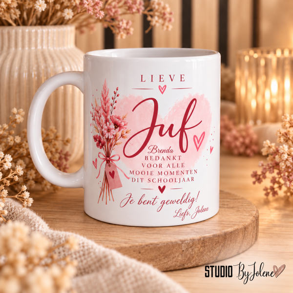 Lieve Juf mok – gepersonaliseerd met naam