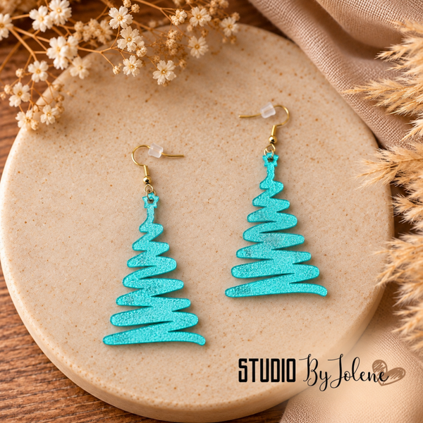 Kerstboom Oorbellen – Metaal Groen
