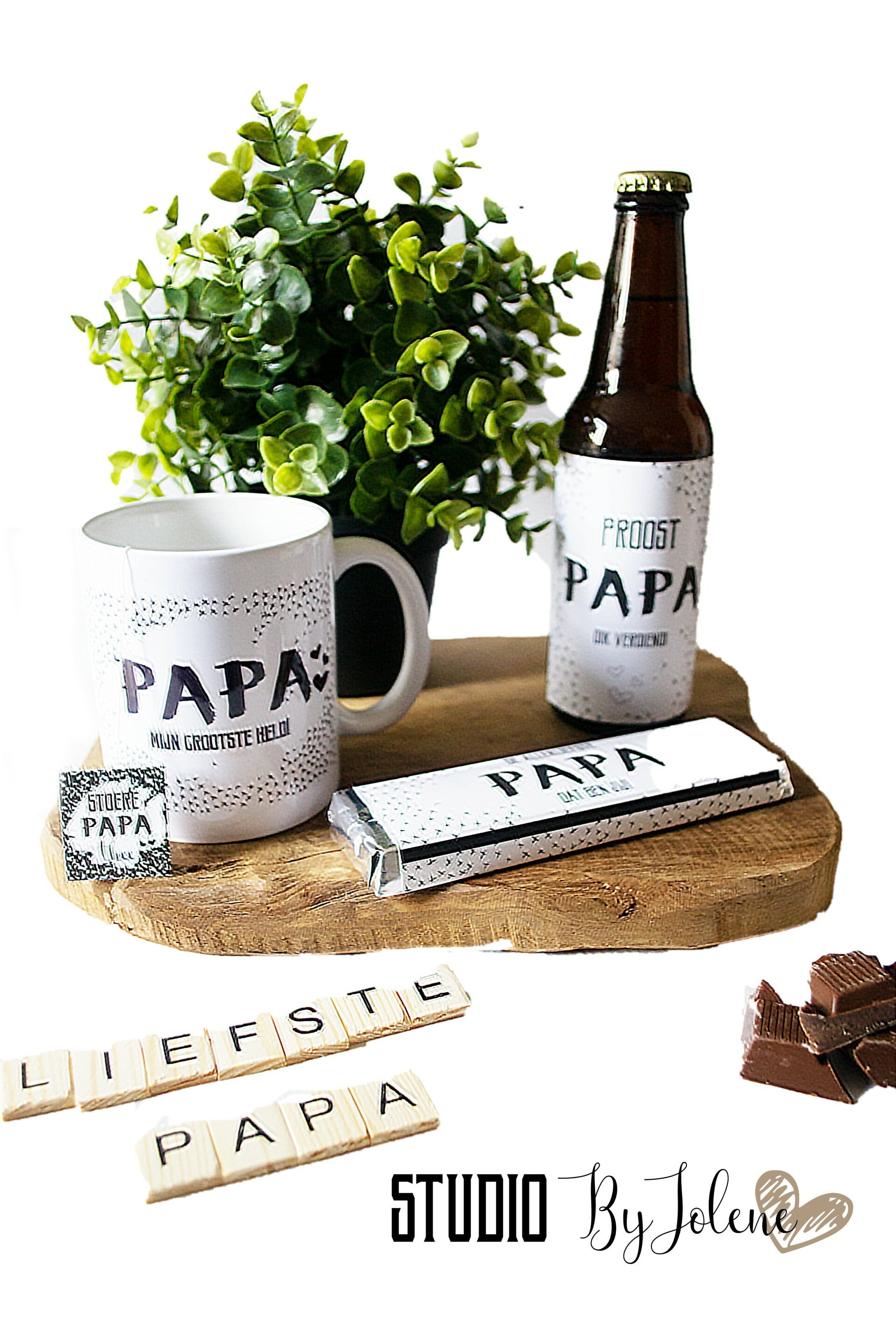 Fles & chocolade wikkel papa || PRINTABLE