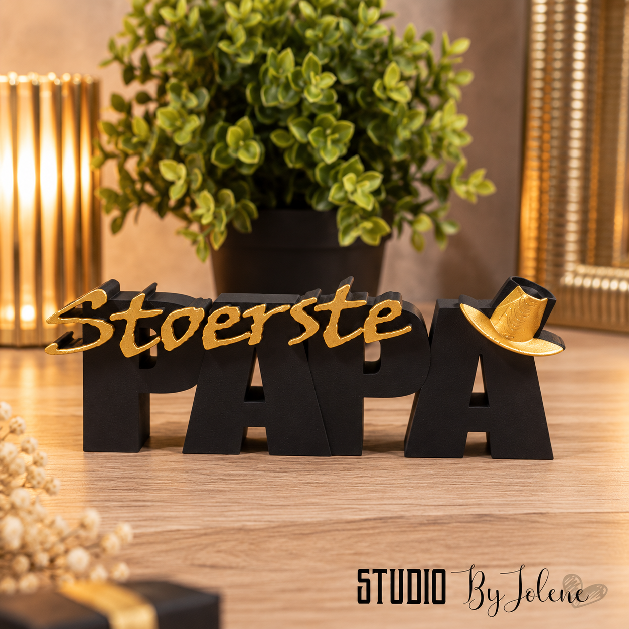 3D-geprinte “Stoerste Papa” decoratie