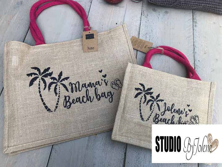 Mini beach bag met naam || twinning