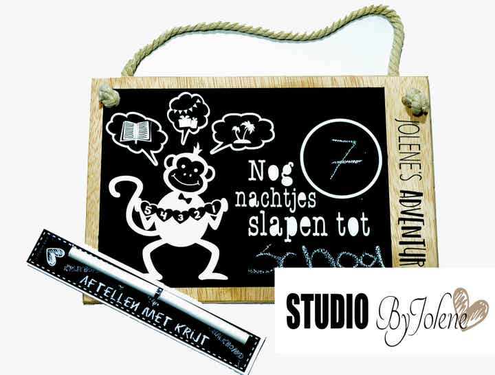 Aftel krijtbord aap || aftellen naar...