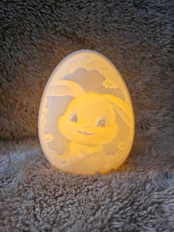 LED Teelicht Osterei mit Osterhasen