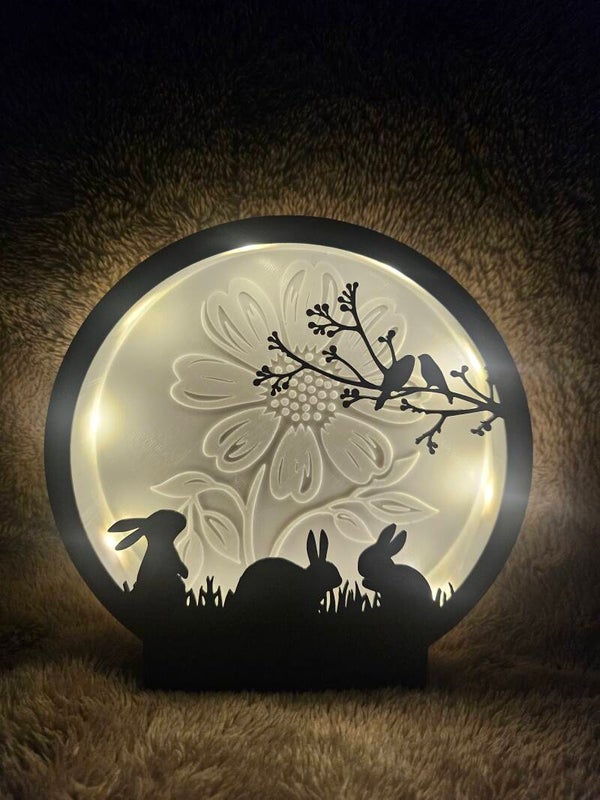 Runde LED Lampe Ostern