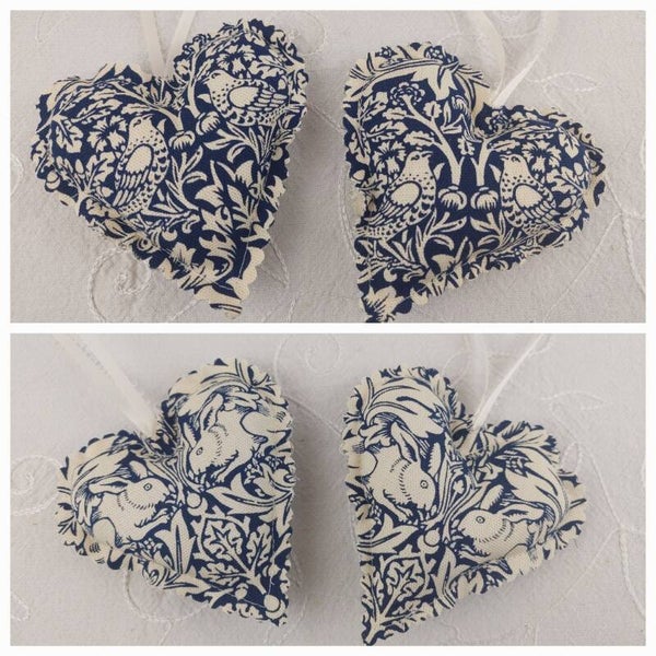 William Morris Decorative Fabric Hanging Hearts
