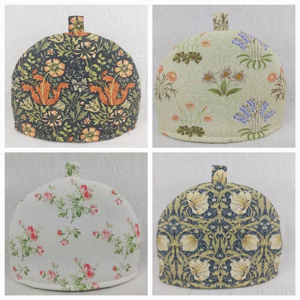 William Morris Rare Tea Cosies, Compton, Lily, Charlotte Rose, Cream and Slate Pimpernel.