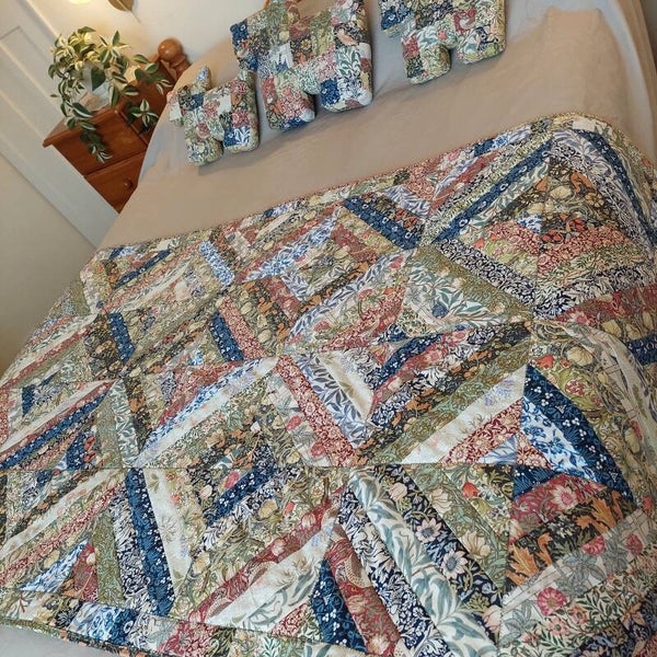 Patchwork Quilt, Unique One Off William Morris Throw 12 Designs.