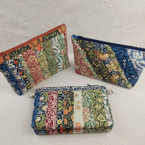 William Morris Makeup Bag/Zipper Pouch, Unique Patchwork Gift